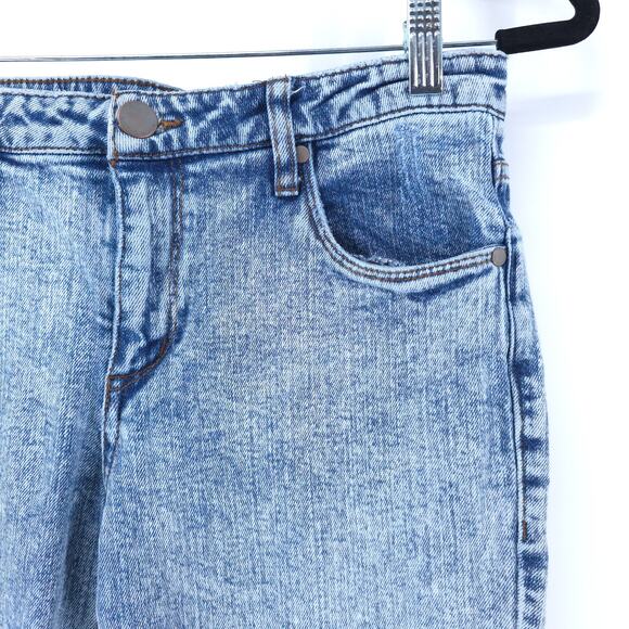 SeeThruSoul Retro AcidWash Cotton HighRise Stretch Cropped Skinny RawHem 28 x 26 - Picture 5 of 13